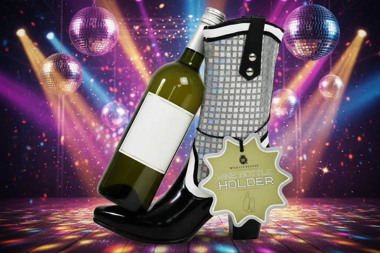 Disco Glitter Cowboy Boot Bottle Holder