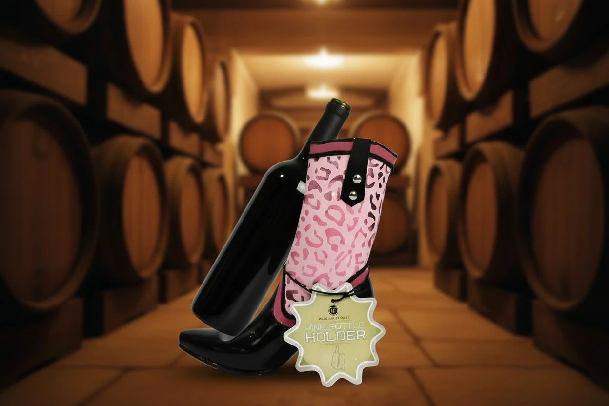 Pink Leopard Cowboy Boot Bottle Holder