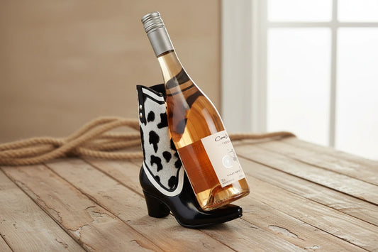 Bovine Cowhide Cowboy Boot Bottle Holder