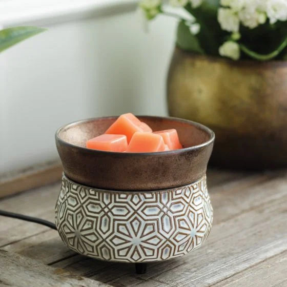 Classic Wax Warmer Bronze Geometric 2-in-1