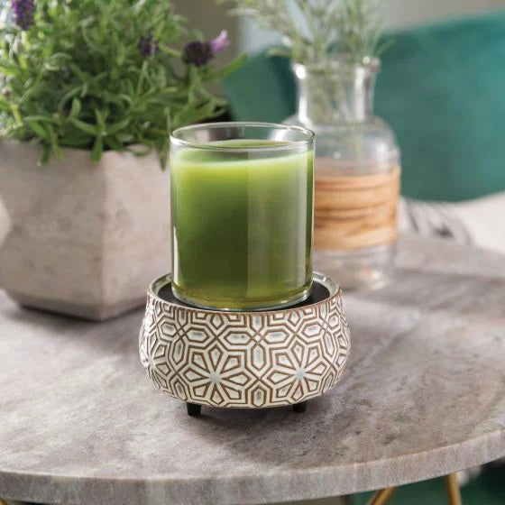 Classic Wax Warmer Bronze Geometric 2-in-1
