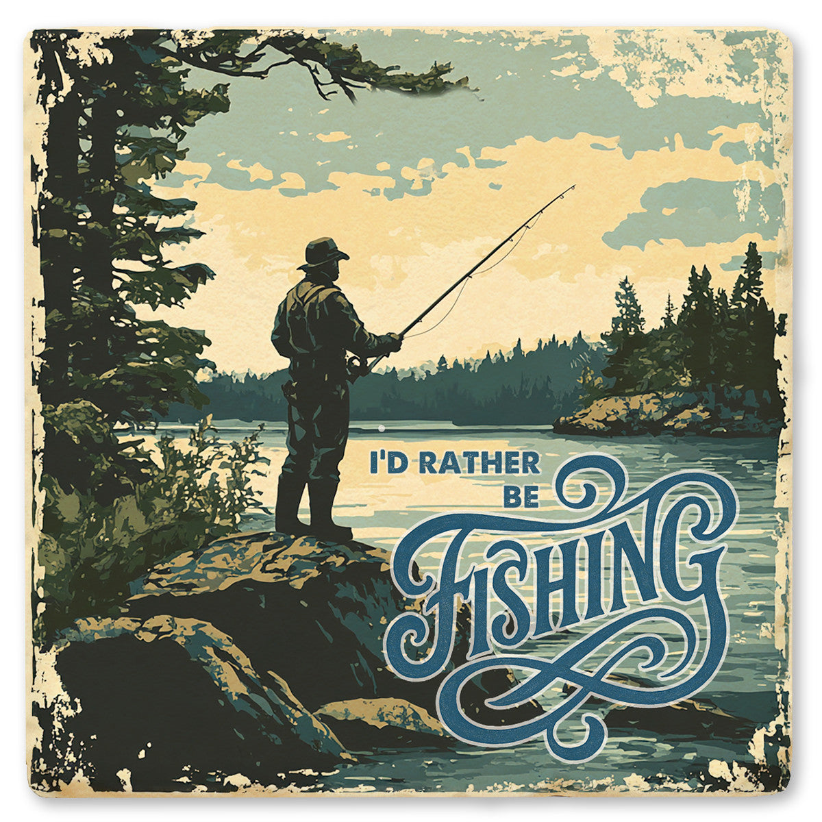 I'd Rather Be Fishing Coaster