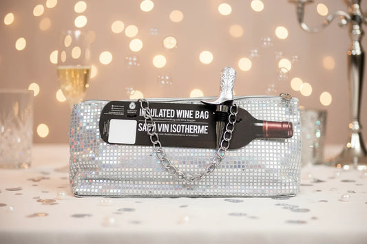 Disco Insulated Wine Bag & Silver Cowboy Boot Stopper