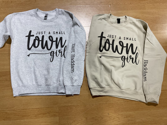 Just A Small Town Girl Sweatshirt East Haddam – Grey L