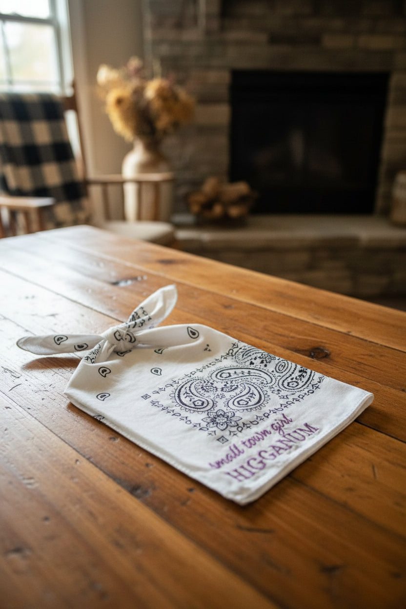 White - Small Town Girl "Higganum" Bandana