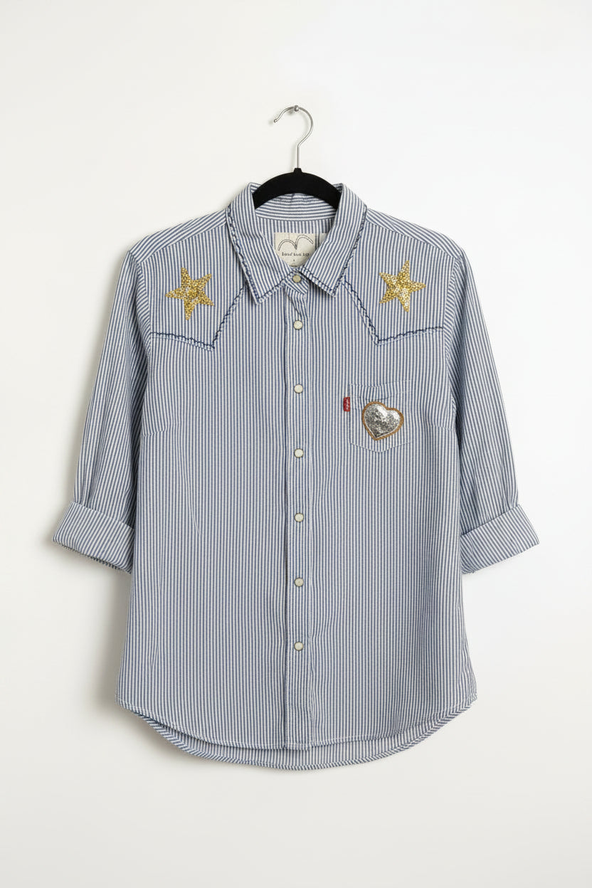 Levi's "Blue Stripe Love" Shirt - S