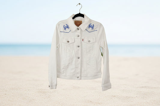 White Levi's Jacket "Crab" - L