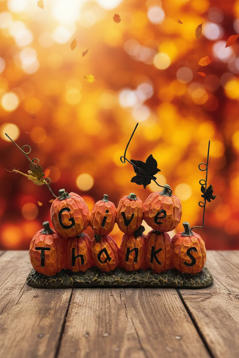 "Give Thanks" Pumpkins Decor