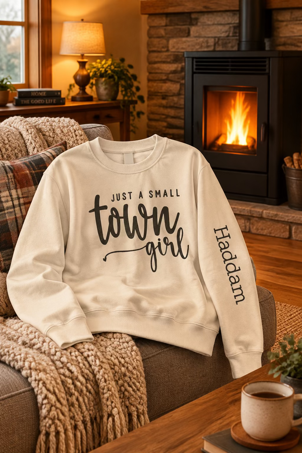Just A Small Town Girl Sweatshirt Haddam - Cream XL