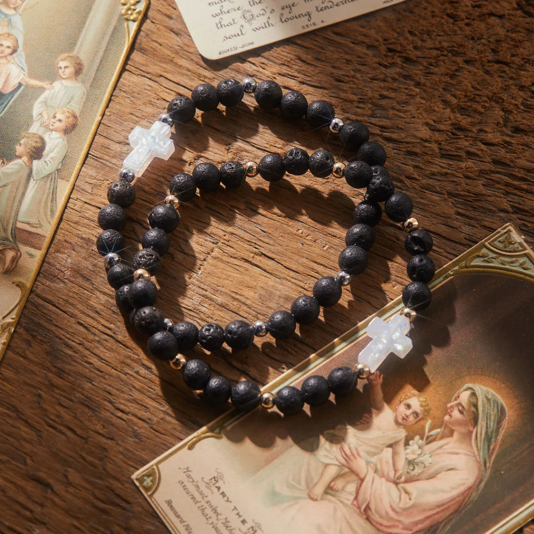 Holy Water Men's Lava Rock Bracelet