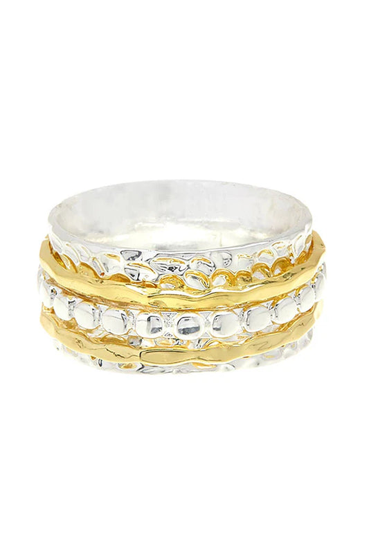 Two Tone Stephanie Spinner Ring - Size 7