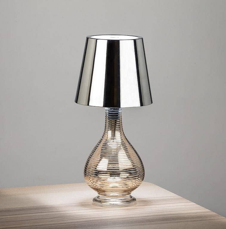 Classic Shade LED Bottle Stopper Light-5"H-Chrome