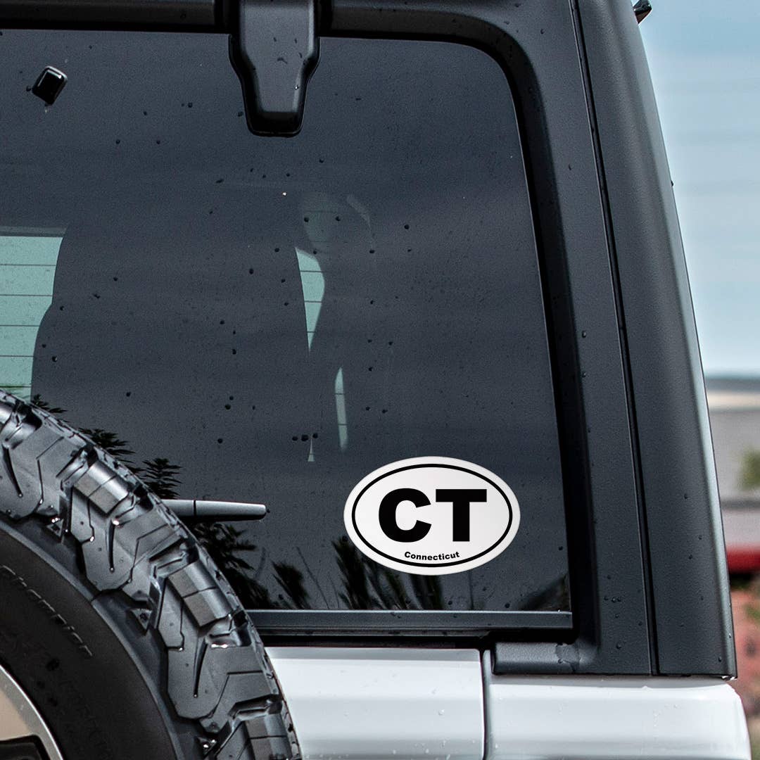 Connecticut CT State Oval Sticker Vinyl Decal: 5"