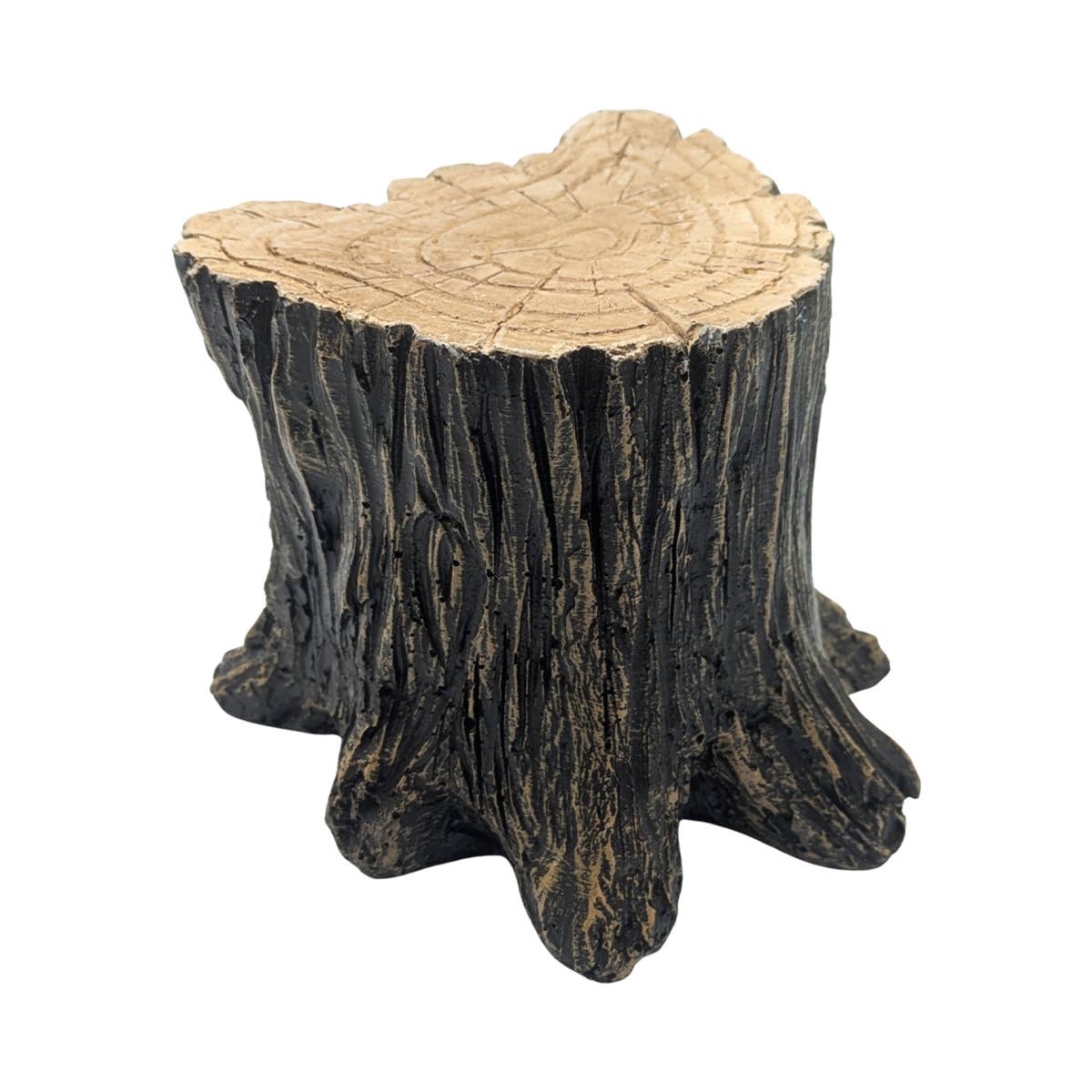 Tree Stump Pedestal 4 IN Tall Bigfoot Display Stand: Dark Brown