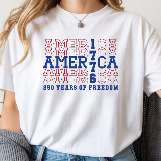 America 1776 250 Years of Freedom T-Shirt: Sport Grey / M