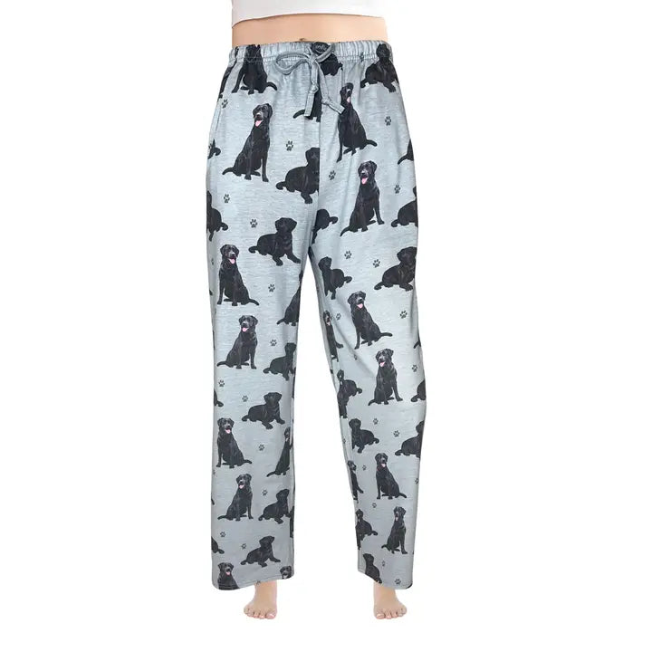 Labrador Black Pajama Bottoms - Pet Lover Pajama Pants | Large