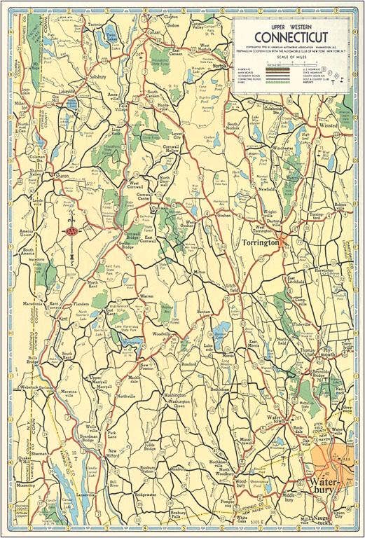 Postcard CT-275 Map of Connecticut