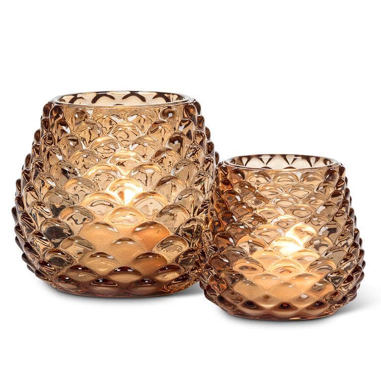 Medium Pinecone Tealight: Amber