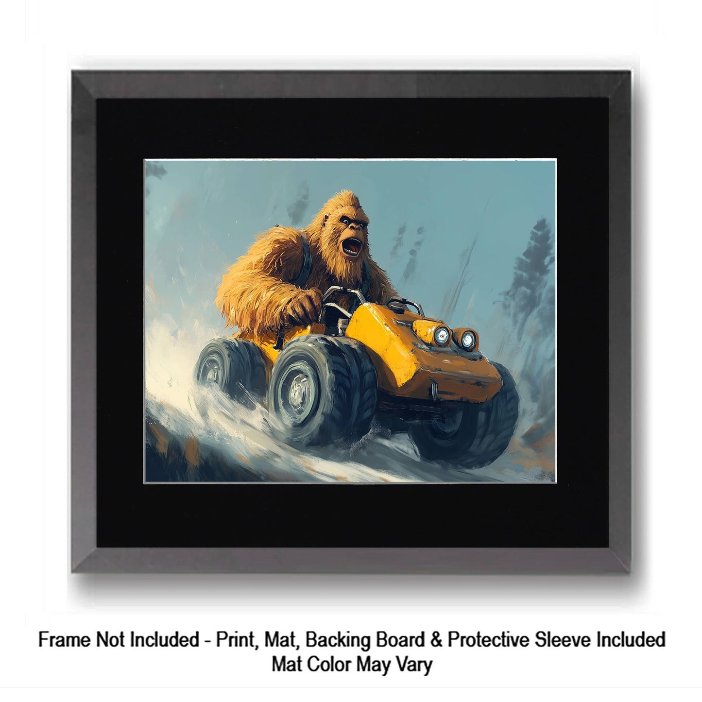 Bigfoot Giving Directions - Art Prints – 8″x10″ Artwork in 11″x14″ Mat