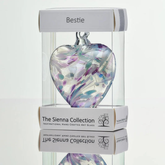 8cm Friendship Heart - Bestie - Pearl