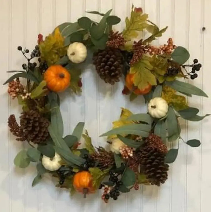 Multicolor pumpkin wreath