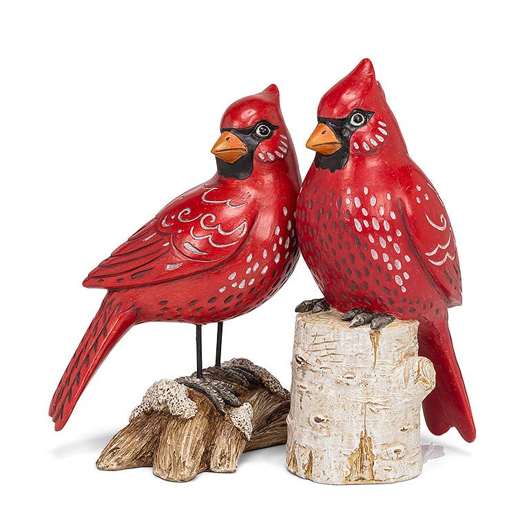 Standing Cardinal On Log-8.5"H