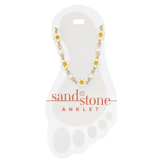 Sand & Stone Anklets: Gold Daisy