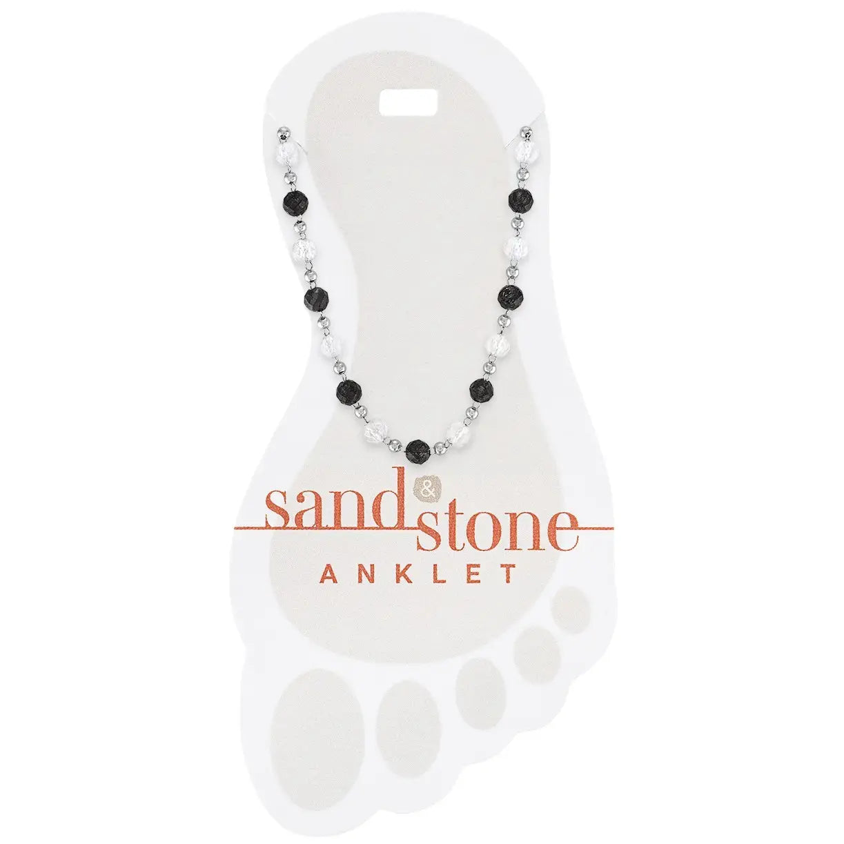 Sand & Stone Anklets: Silver Gray Natural Stone
