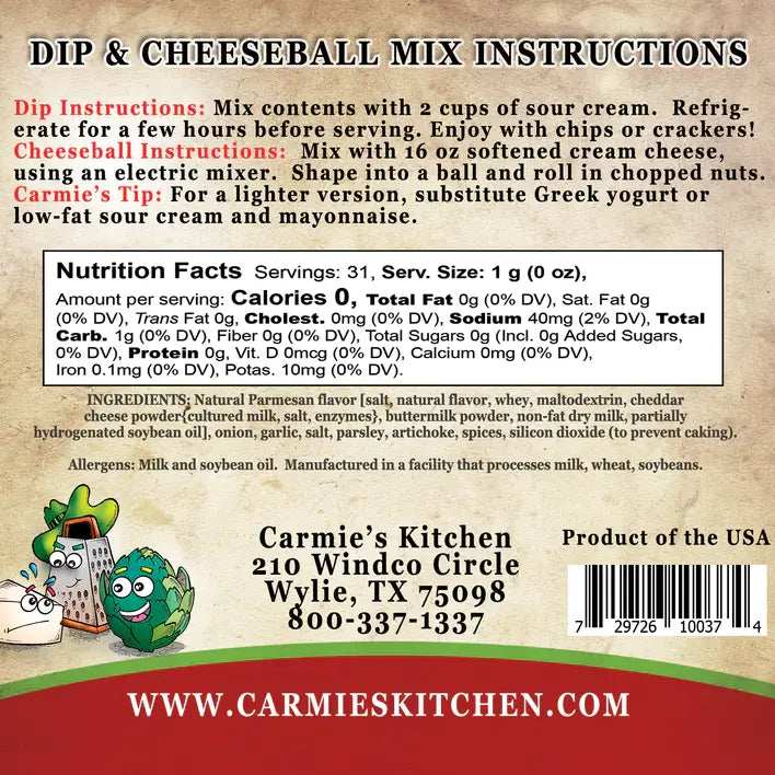 Carmie’s Kitchen - Artichoke Parmesan Dip Mix