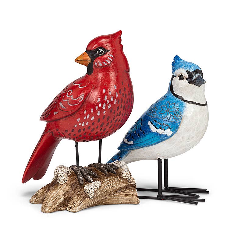Standing Cardinal On Log-8.5"H