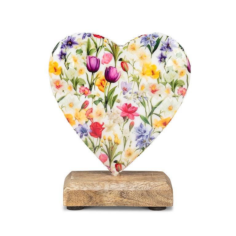 Flower Heart on Base-5"H