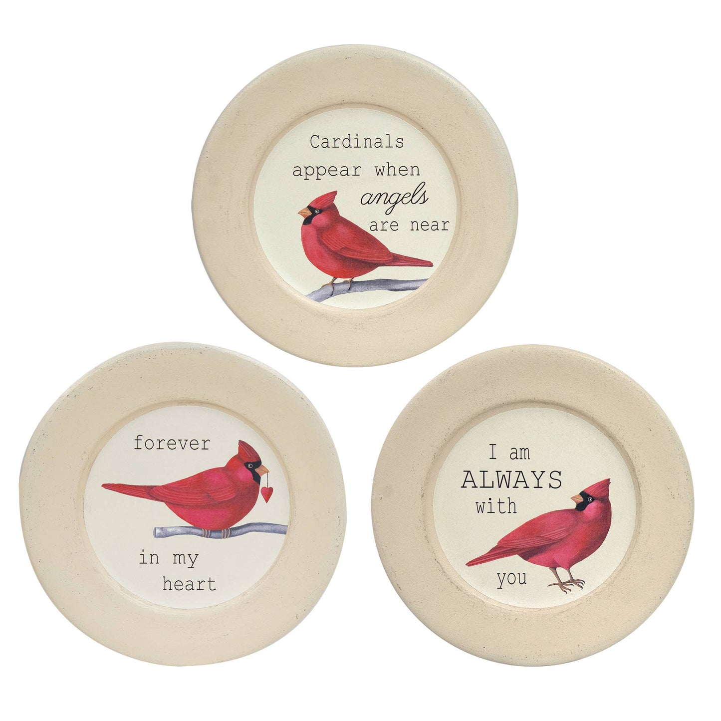 Cardinal Plate, 3 Assorted