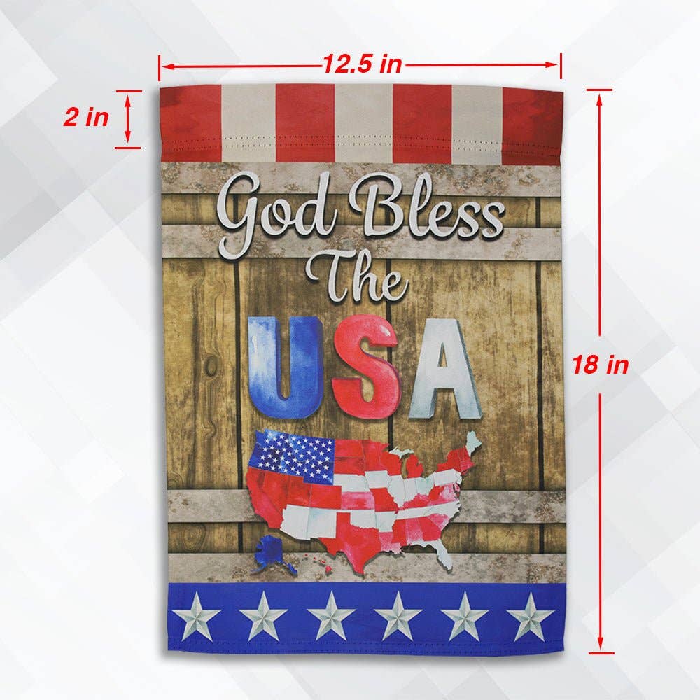 H&G Studios God Bless the USA 12x18in Garden Flag