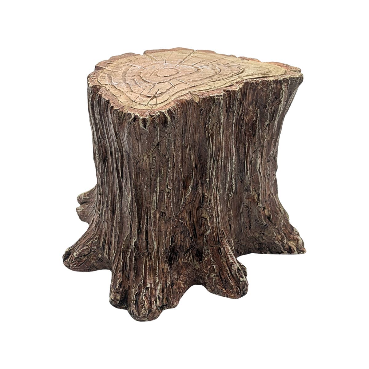 Tree Stump Pedestal 4 IN Tall Bigfoot Display Stand: Dark Brown