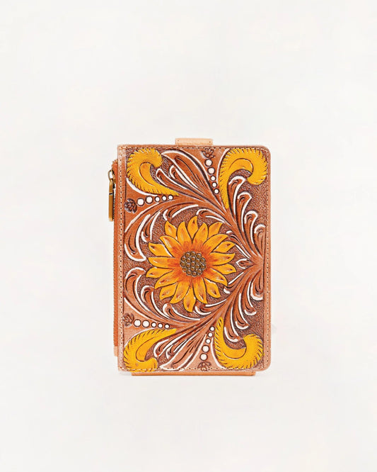 Loyal West - Blossom Card Holder in Hand-tooled Leather