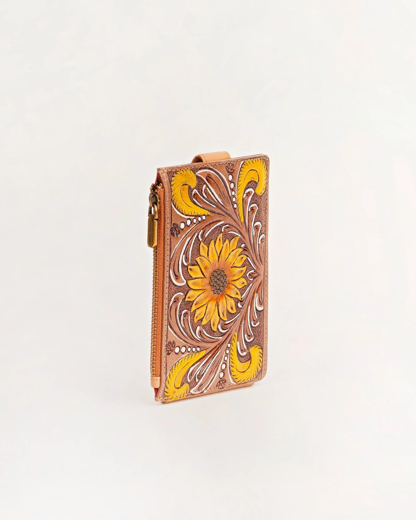 Loyal West - Blossom Card Holder in Hand-tooled Leather