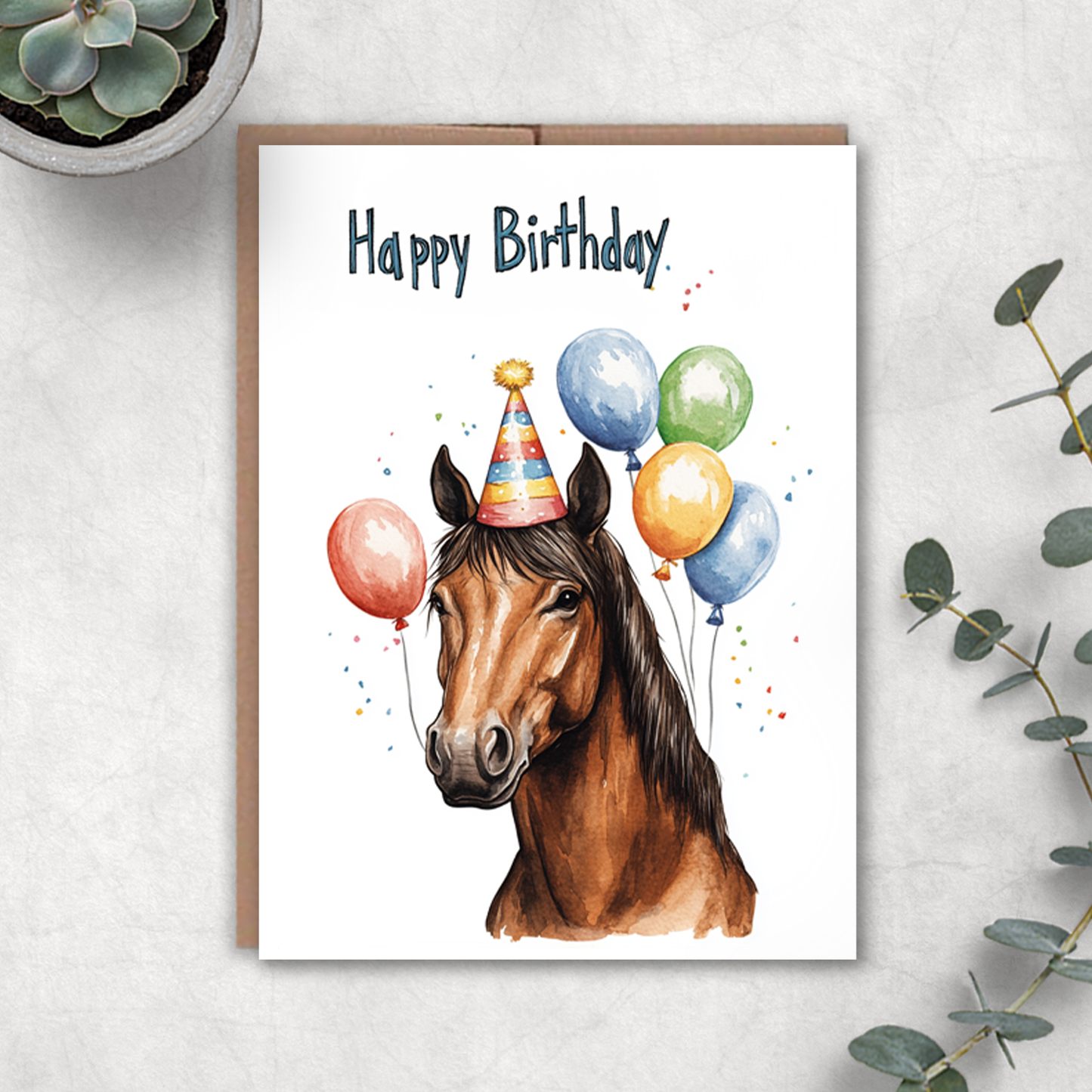 Horse Happy Birthday Card