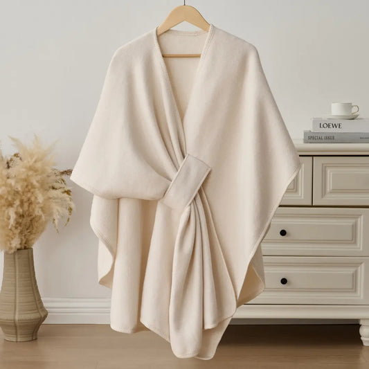 The Fleece Drape Shawl - Beige