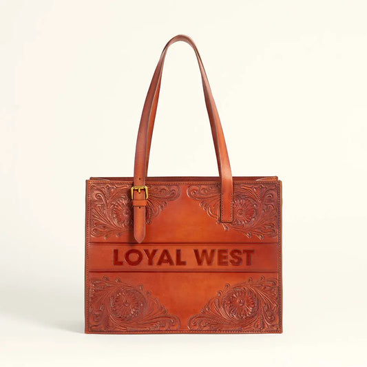 Loyal West - MIVVA Hand-tooled Medium Bag - Light Brown