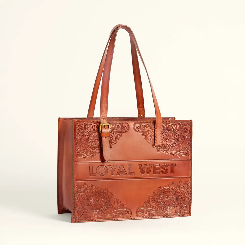 Loyal West - MIVVA Hand-tooled Medium Bag - Light Brown