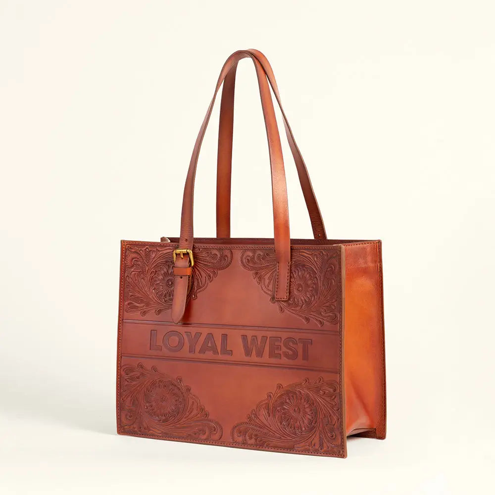 Loyal West - MIVVA Hand-tooled Medium Bag - Light Brown