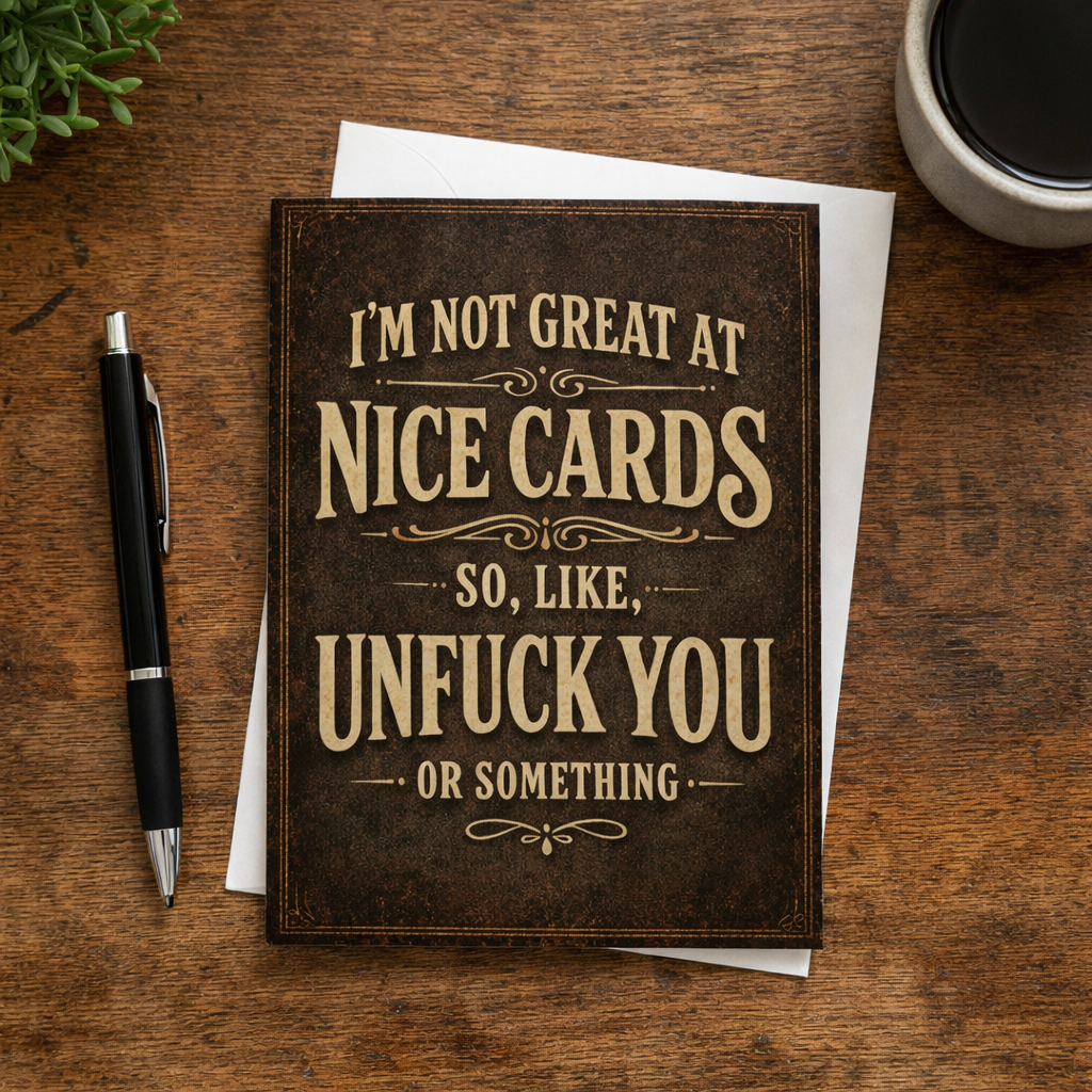 I'm Not Great at Nice Cards Card: Card and Envelope Only