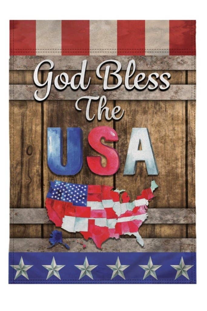 H&G Studios God Bless the USA 12x18in Garden Flag