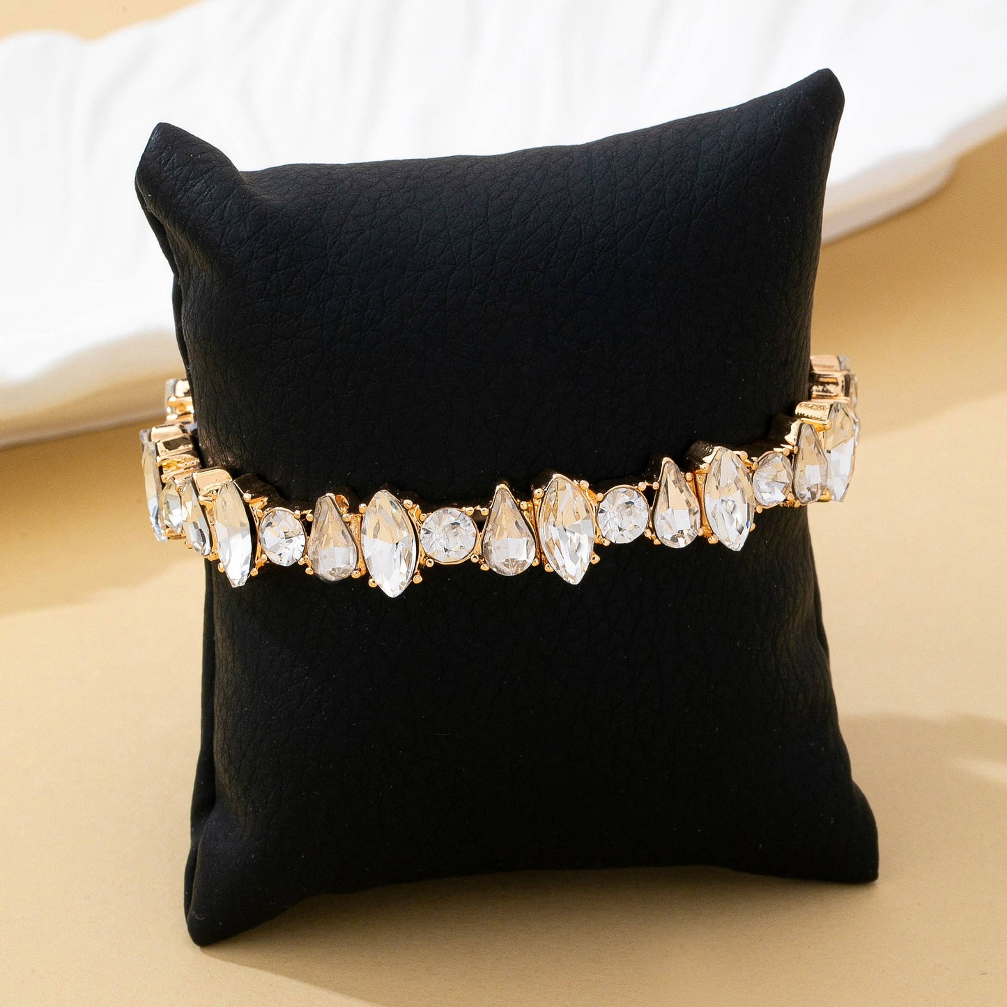 Crystal Gold-Tone Stretch Statement Bracelet | 80B1786: Gold