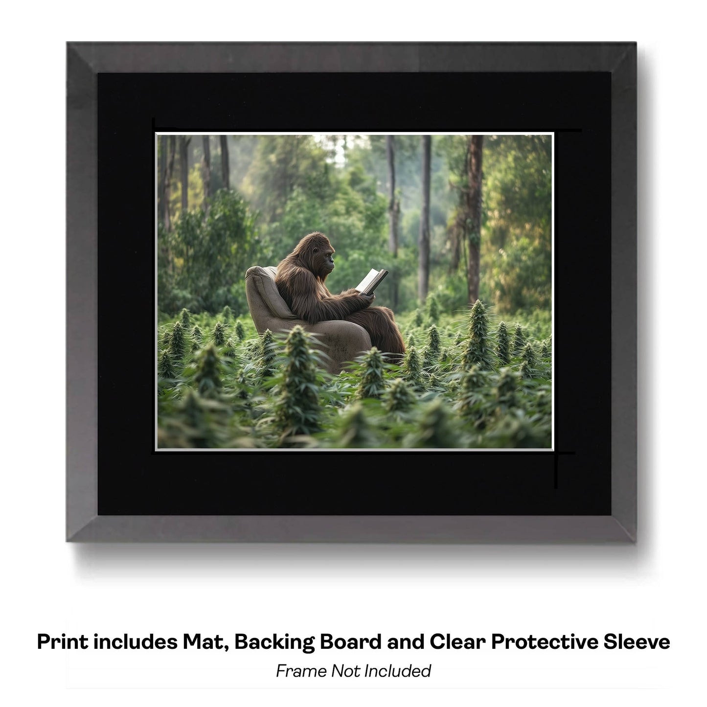 Vintage Photograph of Bigfoot Summer Memory Cryptids Art Prints - Bigfoot Prints – 8″x10″ Artwork in 11″x14″ Mat