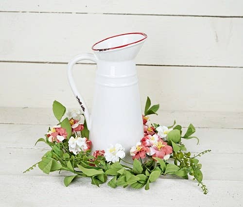 ISB75632- 12in Wreath-Carnation Garden-4/48pcs