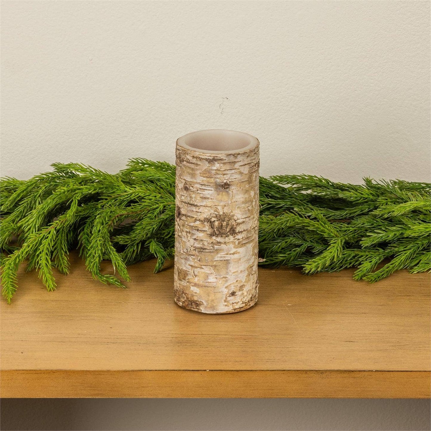 Faux Birch Bark LED Candle
