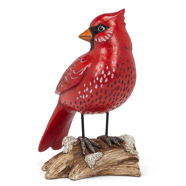 Standing Cardinal On Log-8.5"H