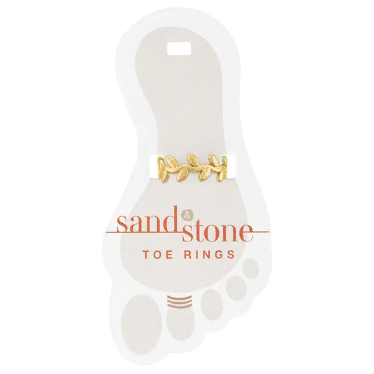 Gold Vine Sand & Stone Toe Ring