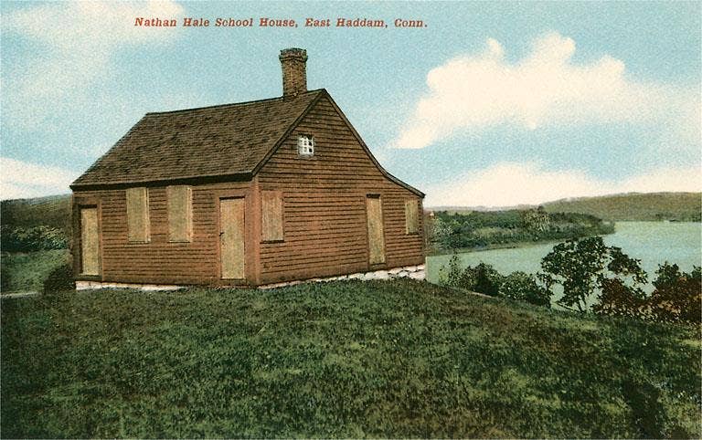 Postcard CT-328 Nathan Hale Schoolhouse, East Haddam